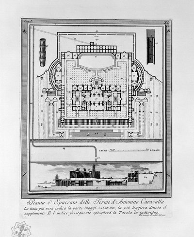 カラカラ浴場計画（ローマ） 作： Giovanni Battista Piranesi